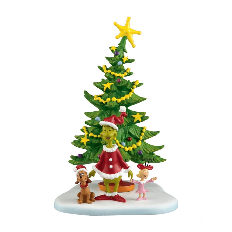 Department 56 Dr. Seuss Grinch Village Accessories Welcome Christmas Day Grinch Figurine, Stone Resin Hand Crafted Collectible Christmas Figurines Home Decor Sculpture Statue, 5.625 Inch, Multicolor - Image 1